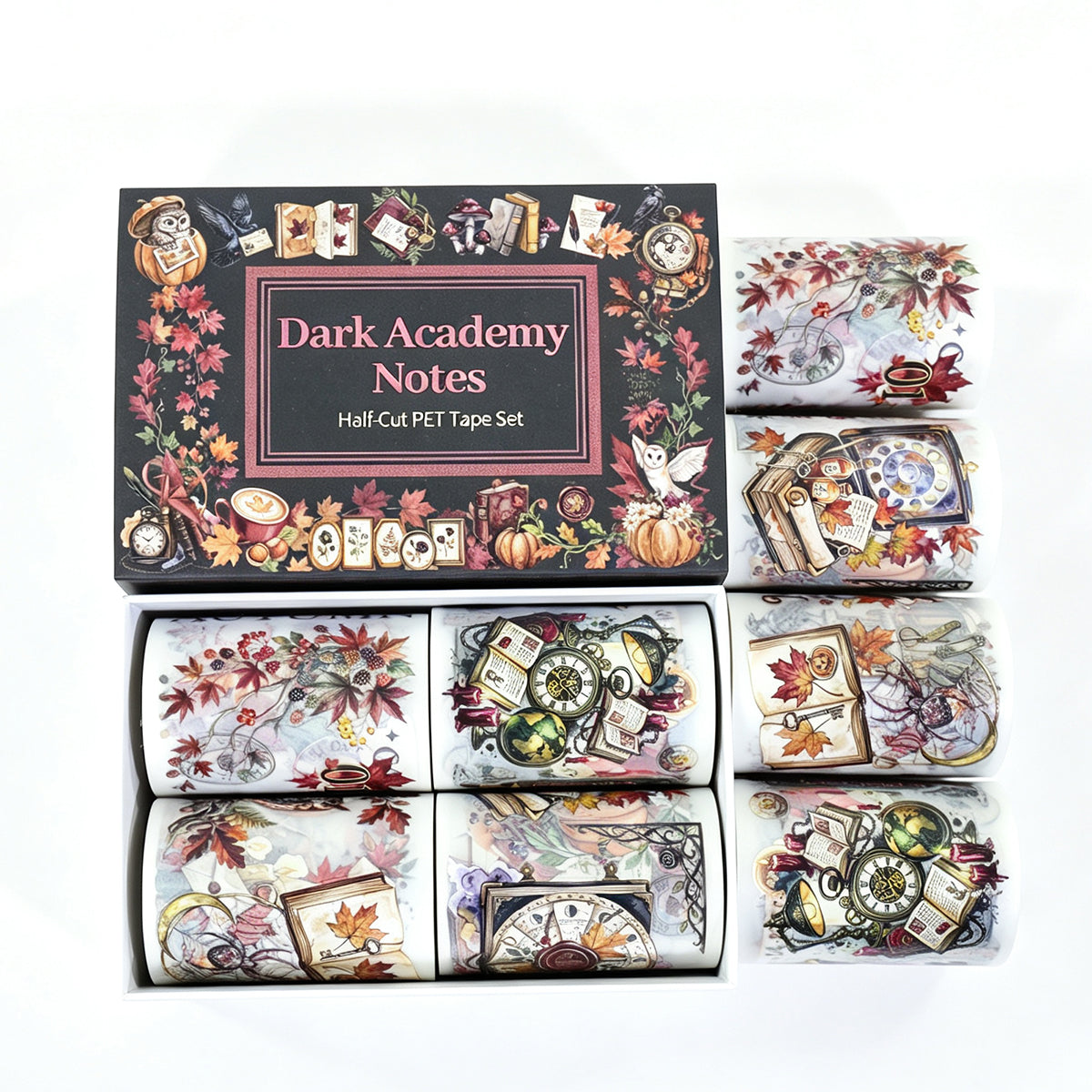 Dark Academy Note Pre-cut Tape Set Box