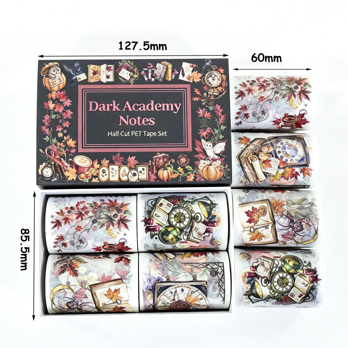 Dark Academy Note Pre-cut Tape Set Box