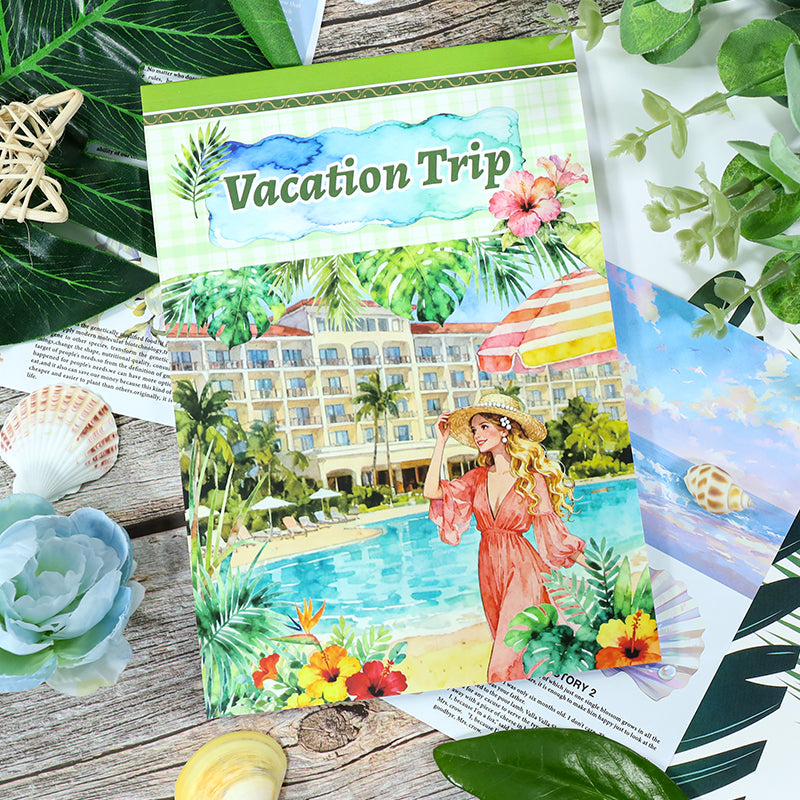 Vintage Sticker Book Vol.26 - Vacation Trip for journaling and scrapbooking
