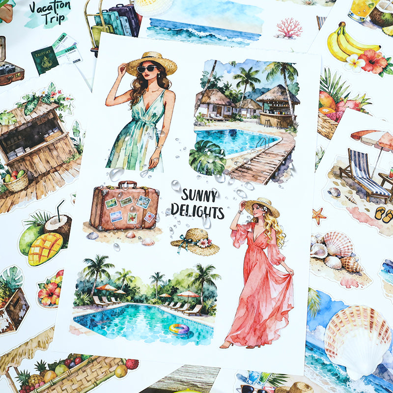 Vintage Sticker Book Vol.26 - Vacation Trip for journaling and scrapbooking