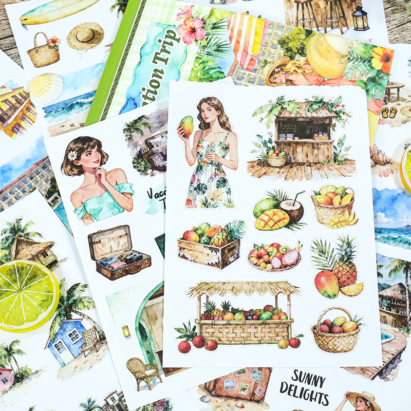 Vintage Sticker Book Vol.26 - Vacation Trip for journaling and scrapbooking
