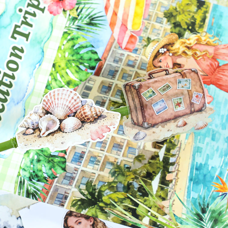 Vintage Sticker Book Vol.26 - Vacation Trip for journaling and scrapbooking