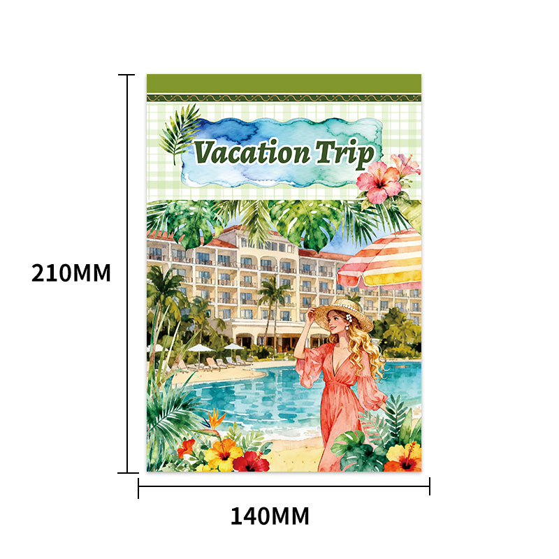 Vintage Sticker Book Vol.26 - Vacation Trip for journaling and scrapbooking