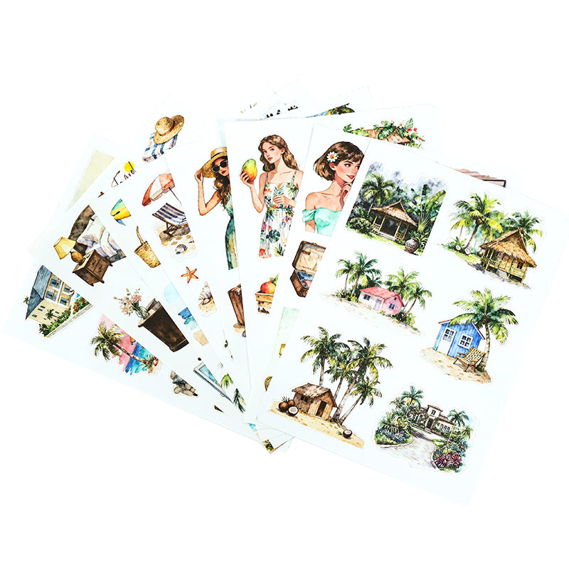 Vintage Sticker Book Vol.26 - Vacation Trip for journaling and scrapbooking