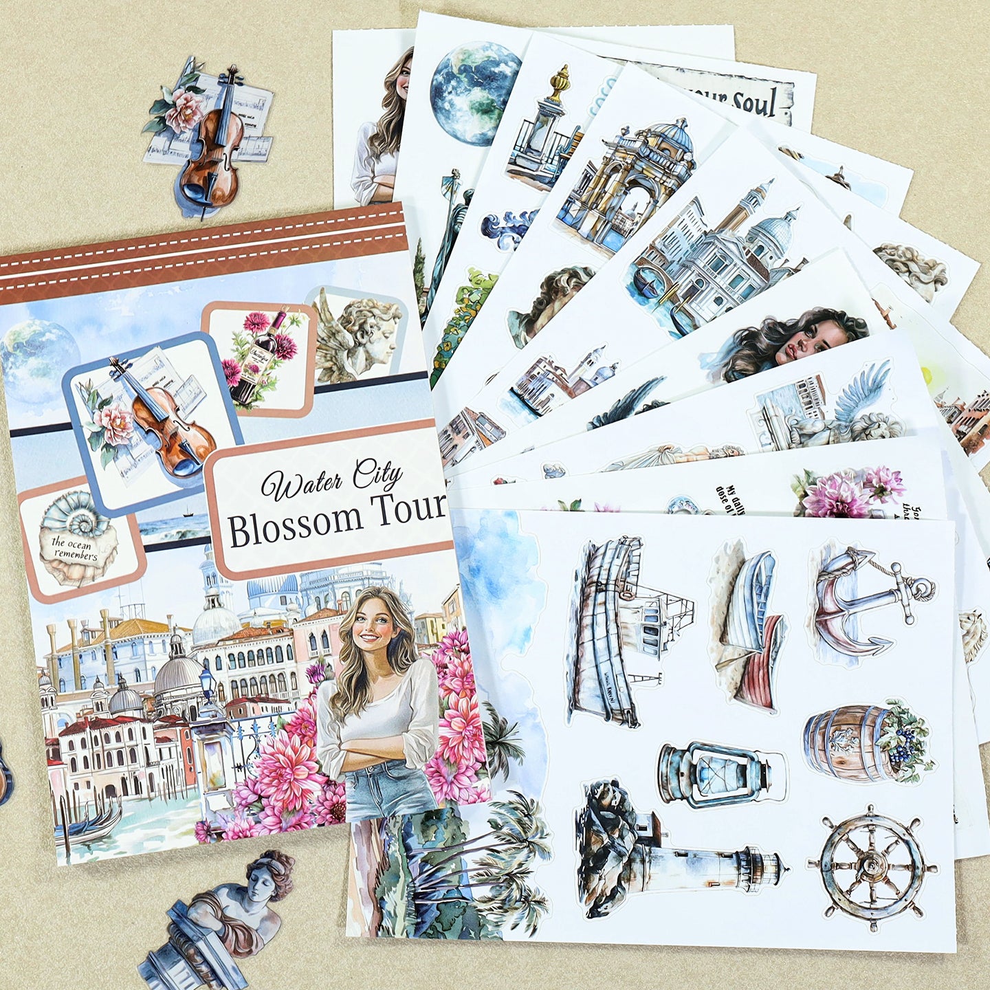 Vintage Sticker Book Vol.29 - Water City Blossom Walk
