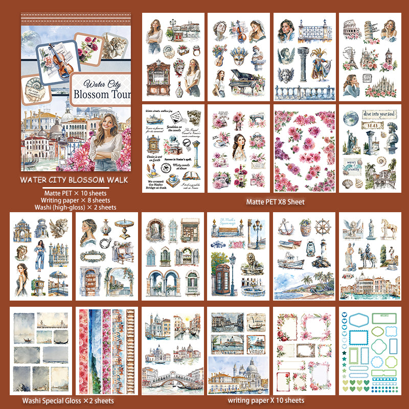 Vintage Sticker Book Vol.29 - Water City Blossom Walk