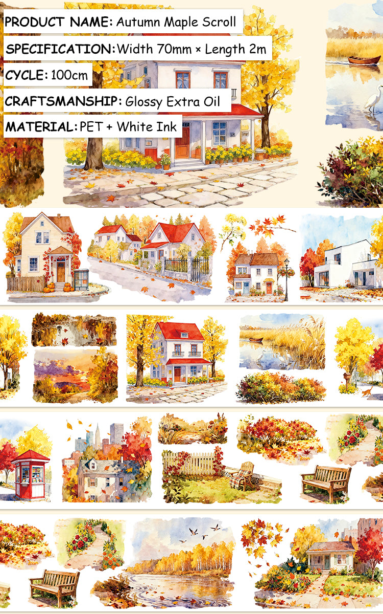 Autumn Wind Picture Scroll PET Tape
