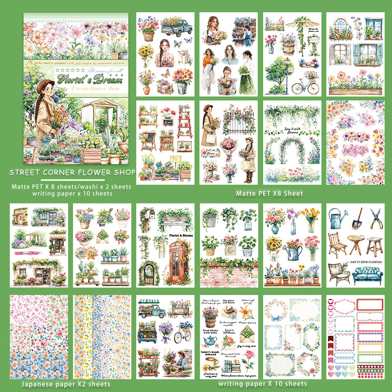 Vintage Sticker Book Vol.25 - Street Corner Flower Shop