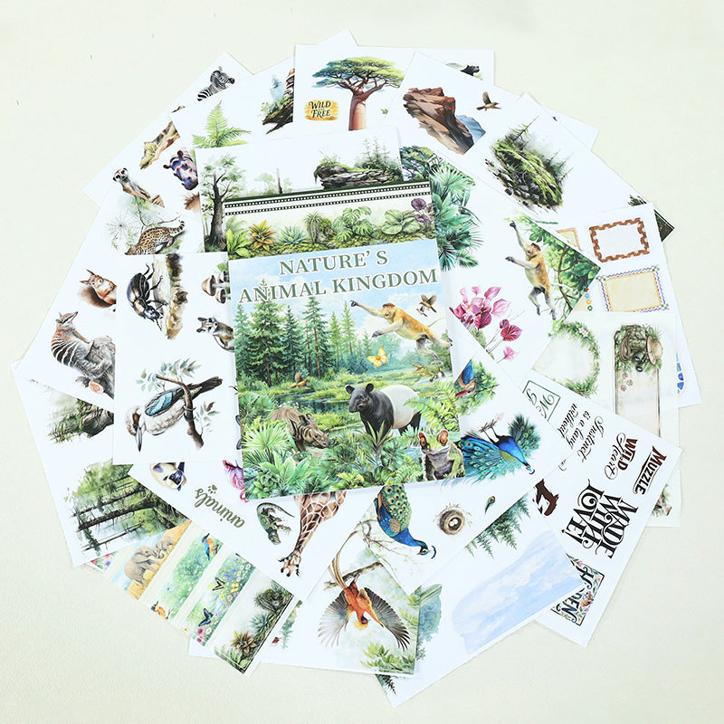 Vintage Sticker Book Vol.27 - Animal Kingdom for journaling and scrapbooking