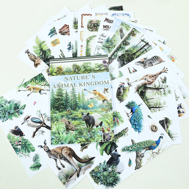 Vintage Sticker Book Vol.27 - Animal Kingdom for journaling and scrapbooking