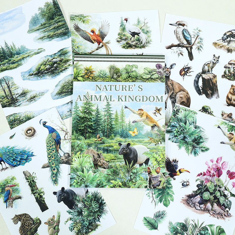 Vintage Sticker Book Vol.27 - Animal Kingdom for journaling and scrapbooking