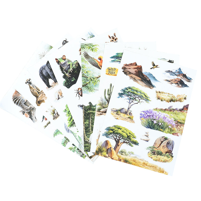 Vintage Sticker Book Vol.27 - Animal Kingdom for journaling and scrapbooking