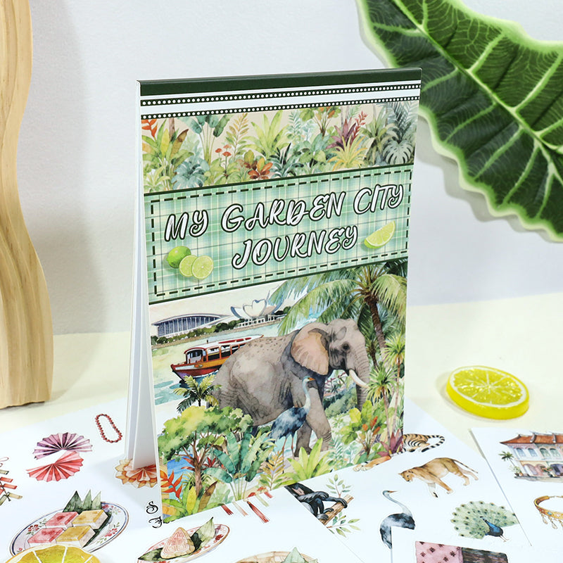 Vintage Sticker Book Vol.27 - My Garden City Tour for journaling and scrapbooking