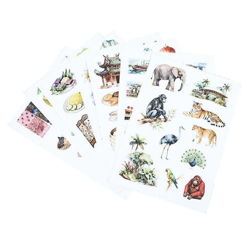 Vintage Sticker Book Vol.27 - My Garden City Tour for journaling and scrapbooking