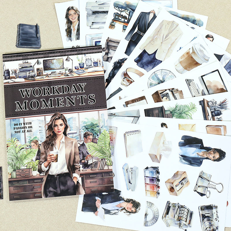 Vintage Sticker Book Vol.29 - Work Day Moments