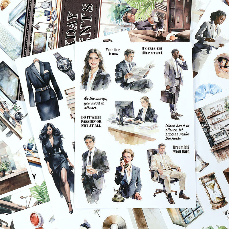 Vintage Sticker Book Vol.29 - Work Day Moments