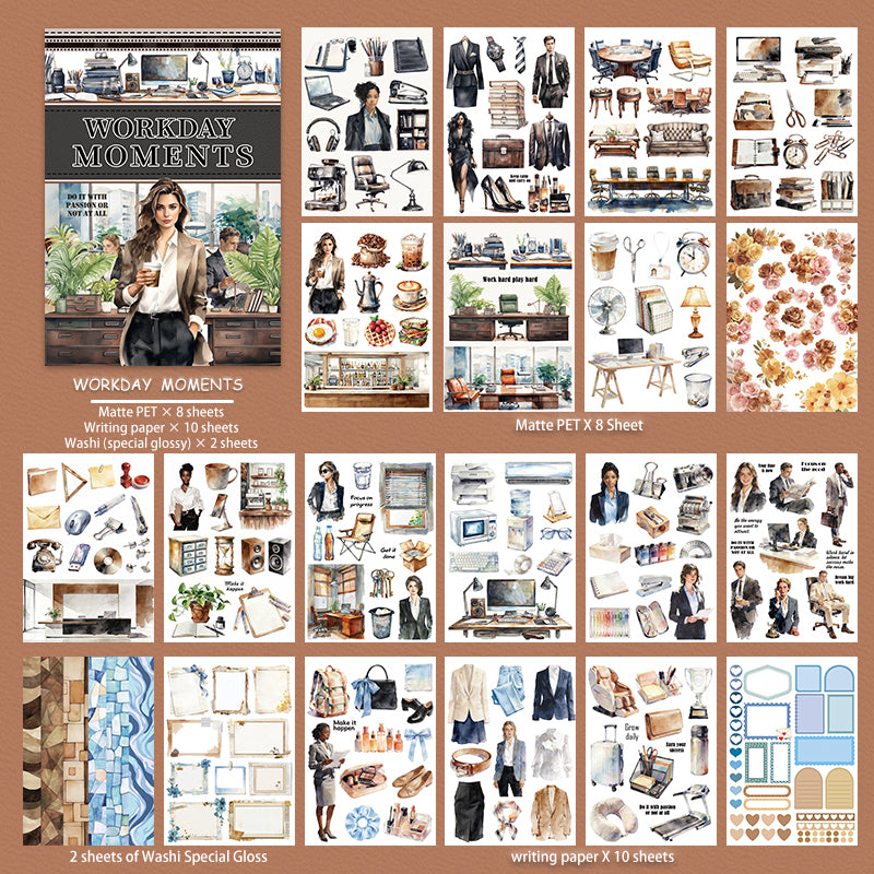 Vintage Sticker Book Vol.29 - Work Day Moments