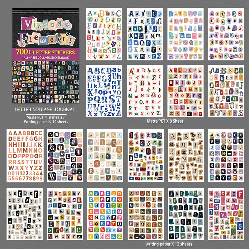 Vintage Sticker Book Vol.30 - Letter Collage Journal
