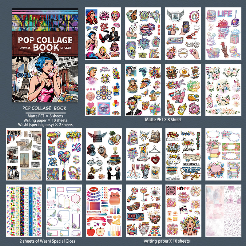 Vintage Sticker Book Vol.30 - POP Collage Book
