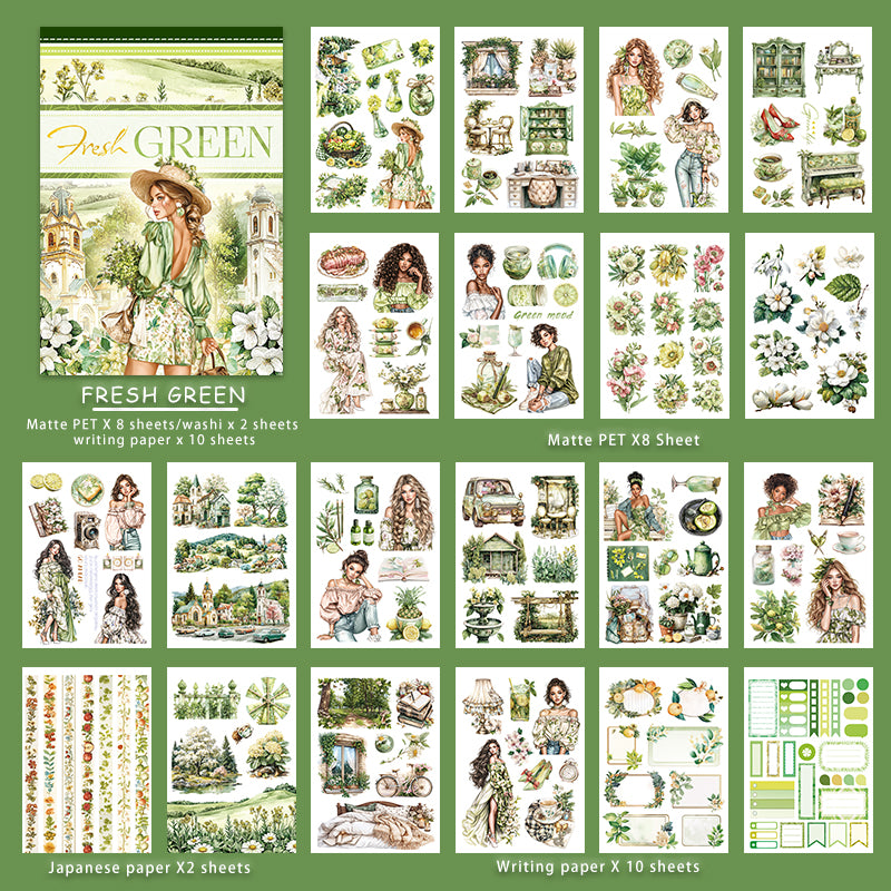 Vintage Sticker Book Vol.20 - Fresh Green