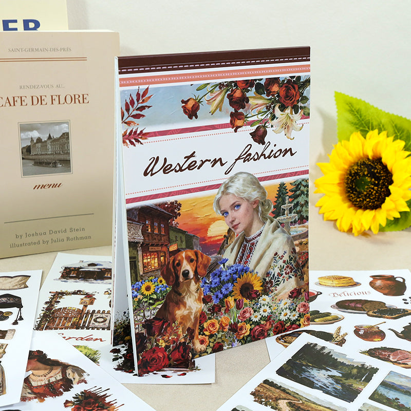 Vintage Sticker Book Vol.27 - Western Fashion for journaling and scrapbooking