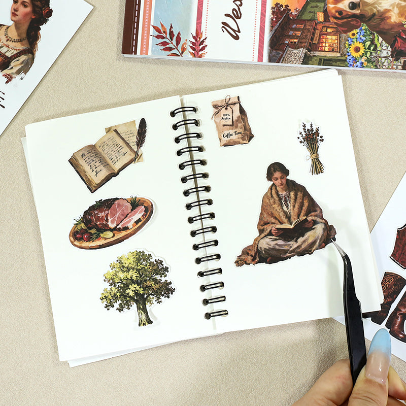 Vintage Sticker Book Vol.27 - Western Fashion for journaling and scrapbooking
