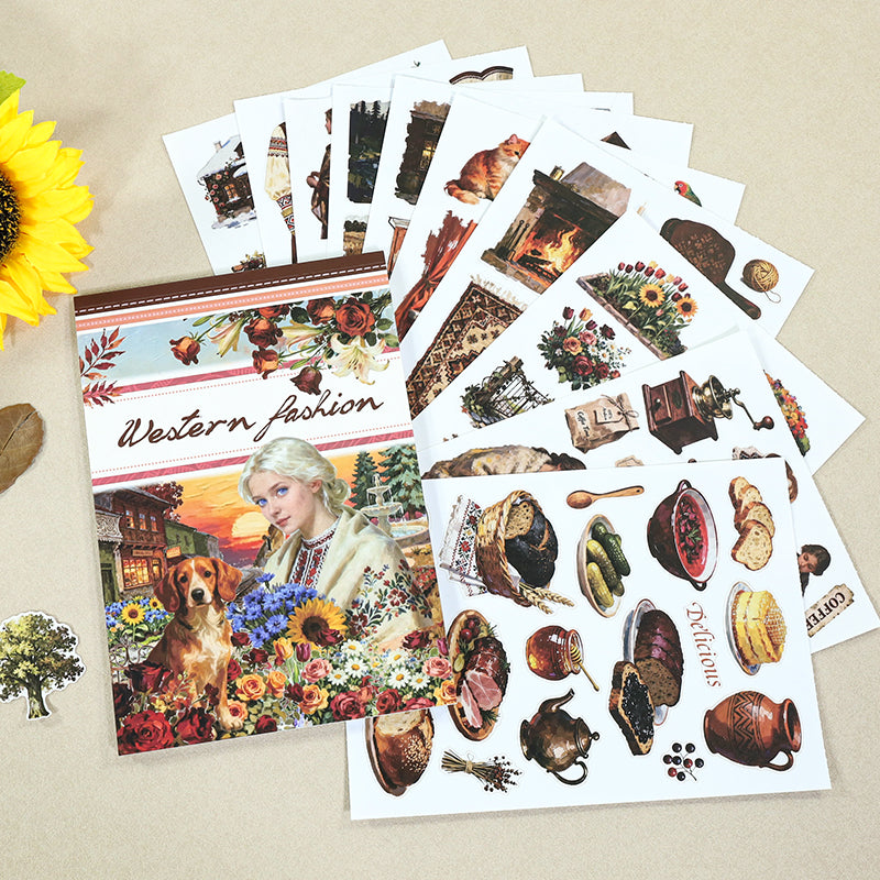 Vintage Sticker Book Vol.27 - Western Fashion for journaling and scrapbooking