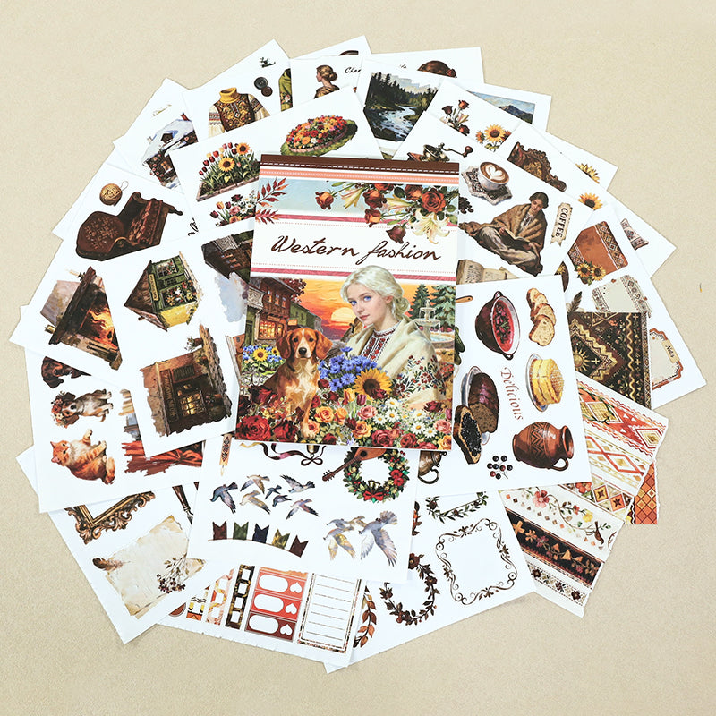 Vintage Sticker Book Vol.27 - Western Fashion for journaling and scrapbooking