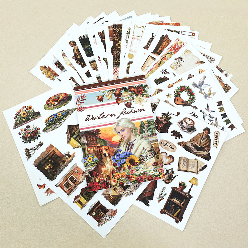 Vintage Sticker Book Vol.27 - Western Fashion for journaling and scrapbooking