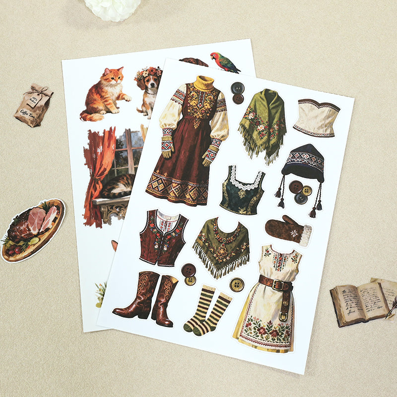 Vintage Sticker Book Vol.27 - Western Fashion for journaling and scrapbooking