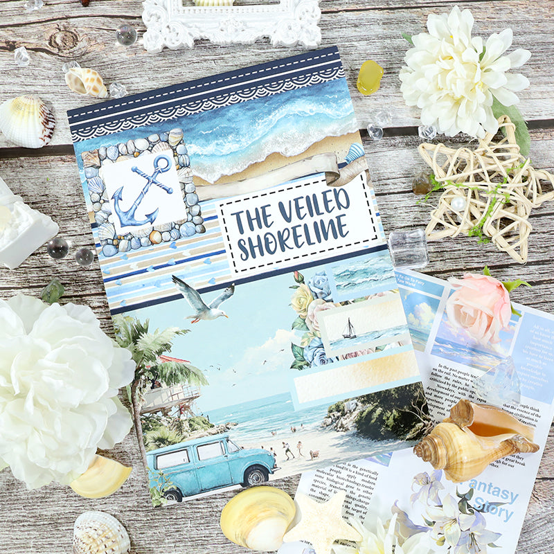 Vintage Sticker Book Vol.26 - The Veiled Shoreline for journaling and scrapbooking