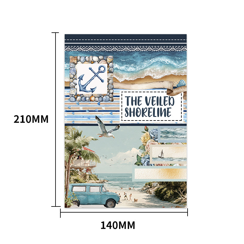 Vintage Sticker Book Vol.26 - The Veiled Shoreline for journaling and scrapbooking