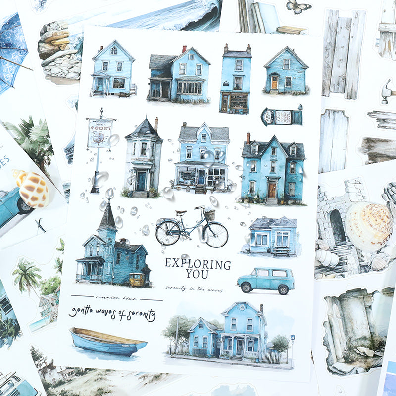 Vintage Sticker Book Vol.26 - The Veiled Shoreline for journaling and scrapbooking
