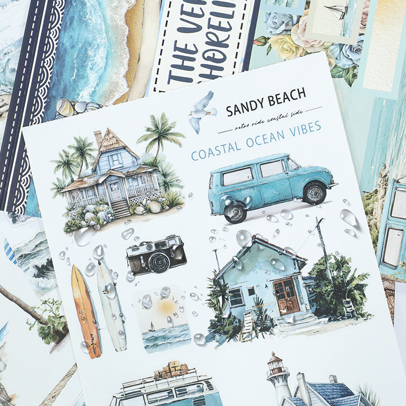 Vintage Sticker Book Vol.26 - The Veiled Shoreline for journaling and scrapbooking