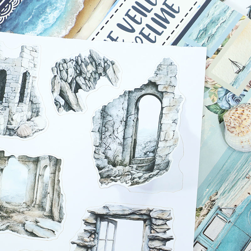 Vintage Sticker Book Vol.26 - The Veiled Shoreline for journaling and scrapbooking