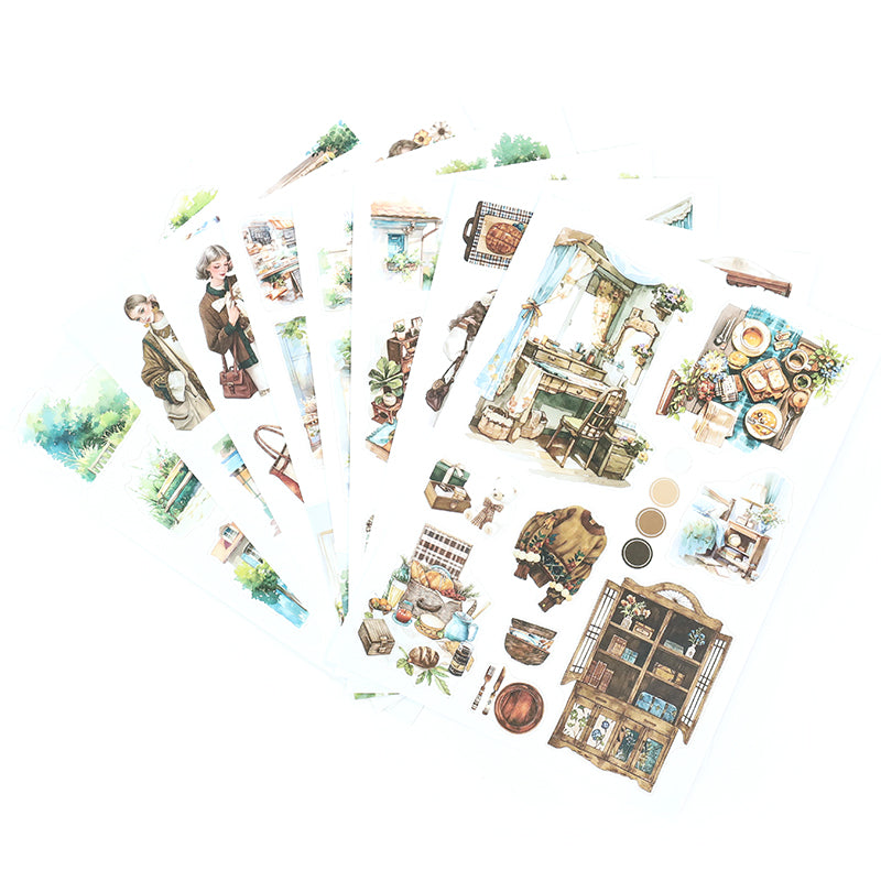 Vintage Sticker Book Vol.26 - Nestled in Brown for journaling and scrapbooking