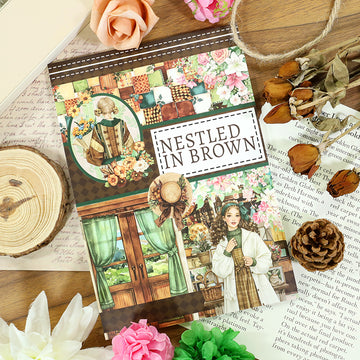 Vintage Sticker Book Vol.26 - Nestled in Brown for journaling and scrapbooking