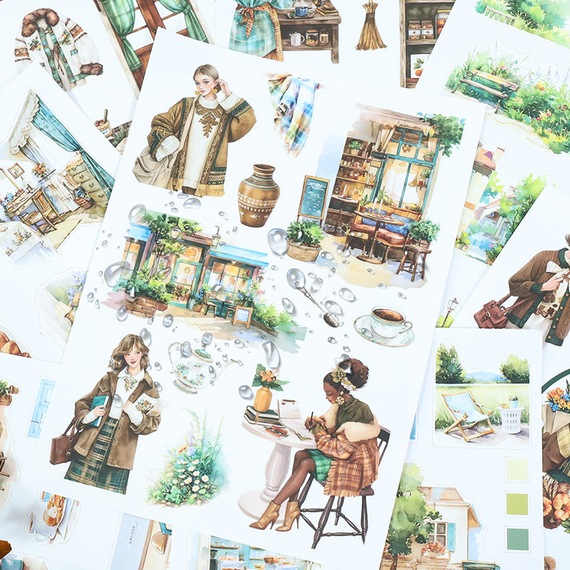 Vintage Sticker Book Vol.26 - Nestled in Brown for journaling and scrapbooking