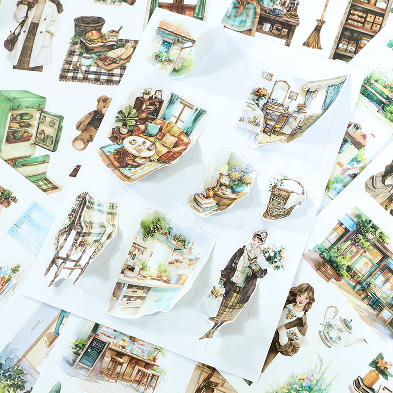 Vintage Sticker Book Vol.26 - Nestled in Brown for journaling and scrapbooking
