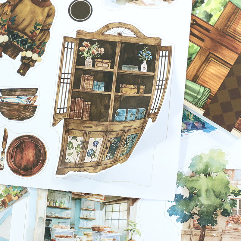 Vintage Sticker Book Vol.26 - Nestled in Brown for journaling and scrapbooking