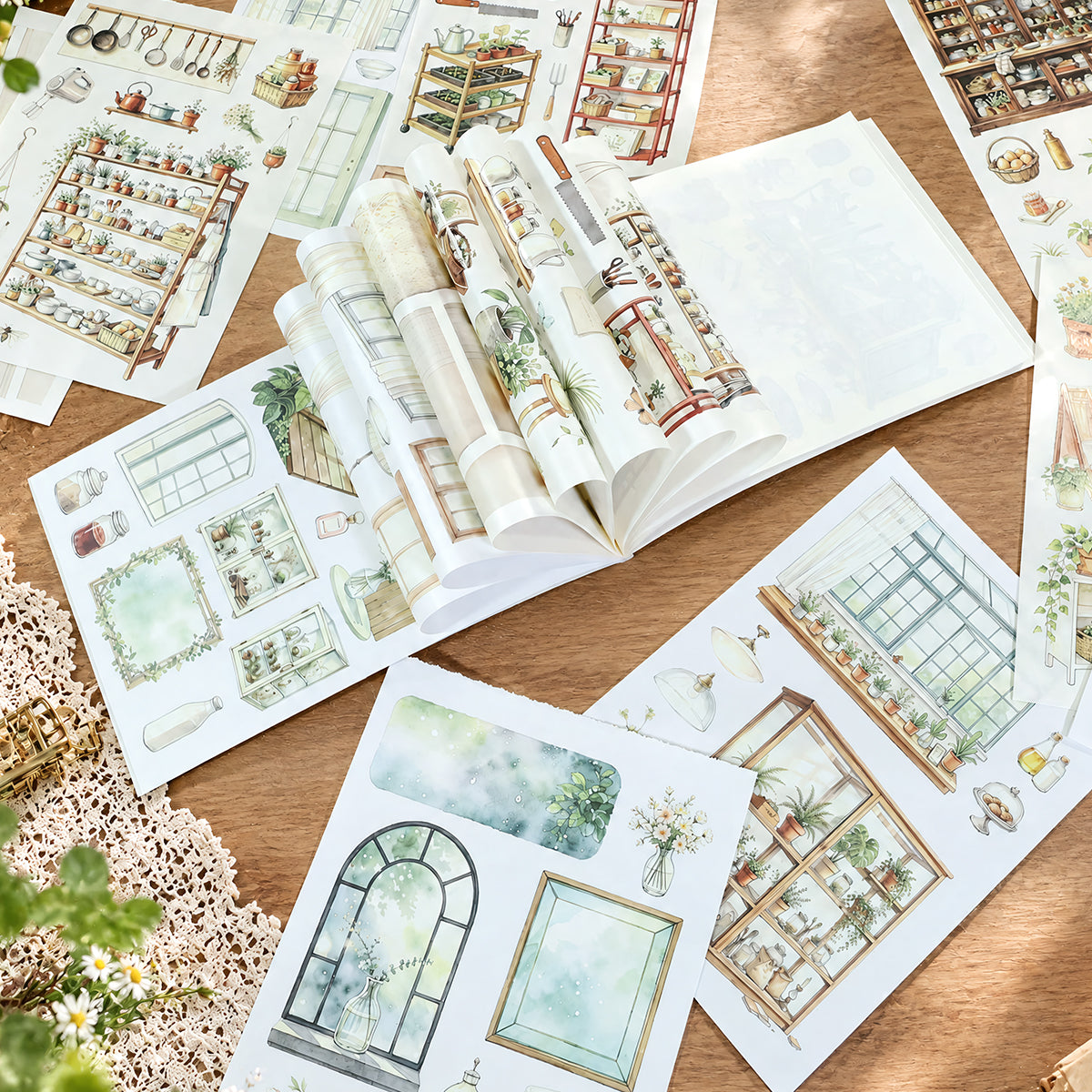 Greenhouse with Plants Sticker Book