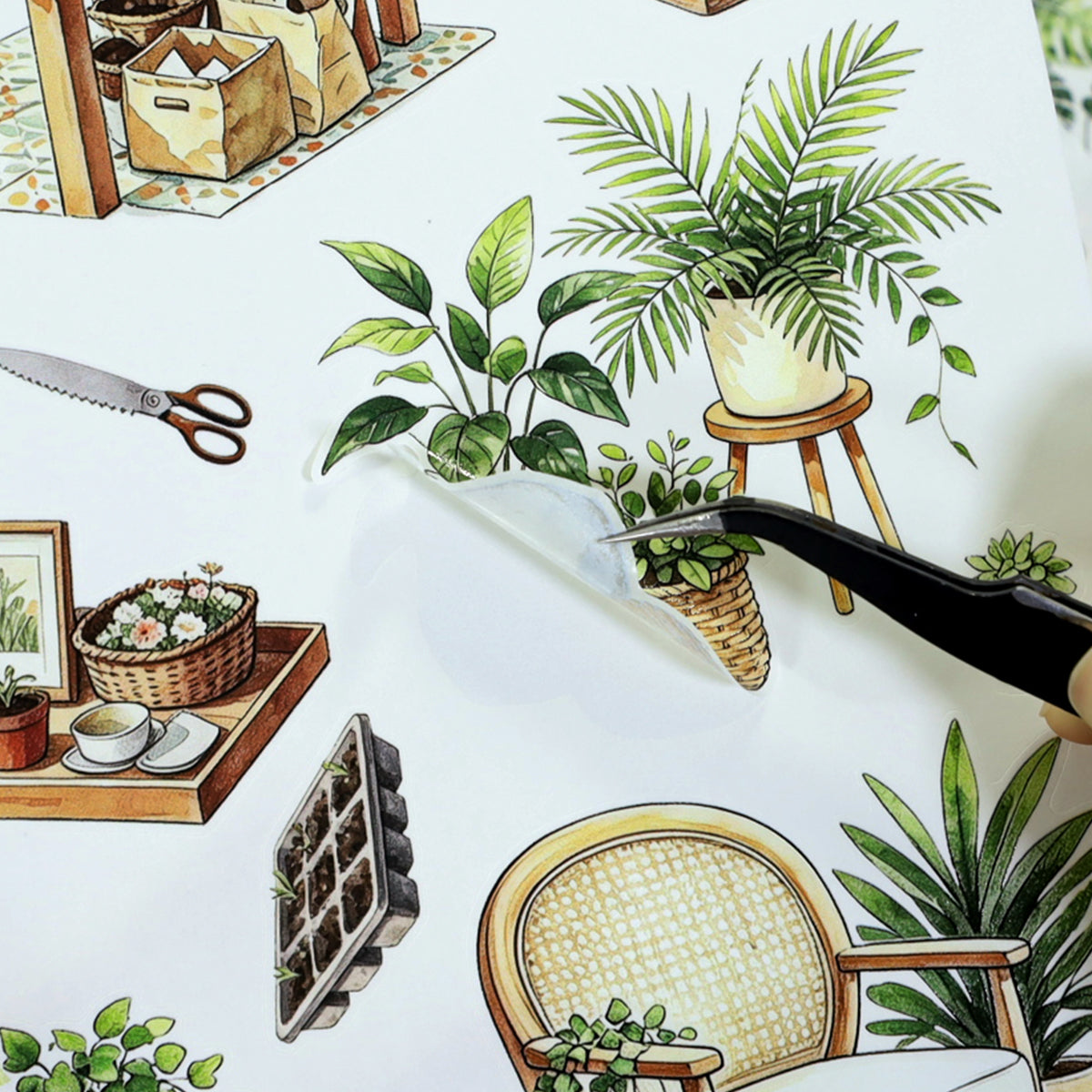 Greenhouse with Plants Sticker Book