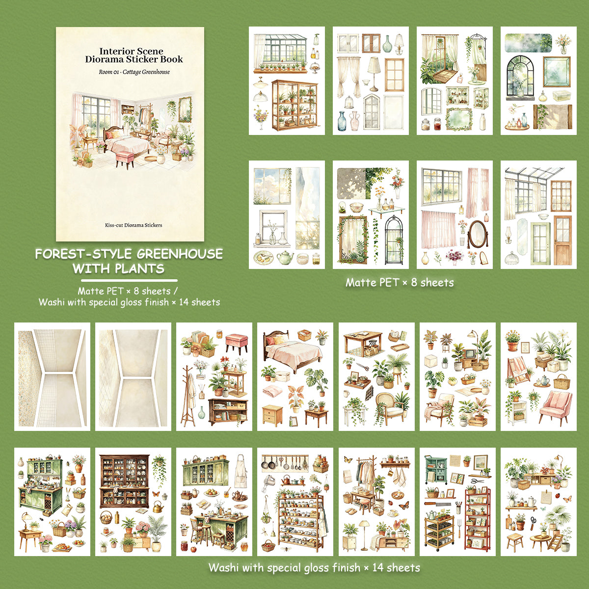 Greenhouse with Plants Sticker Book