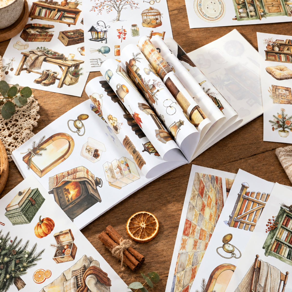 A Cozy Winter Country Home Sticker Book