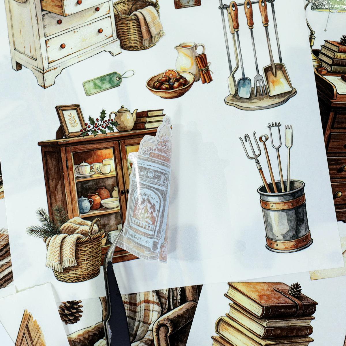 A Cozy Winter Country Home Sticker Book
