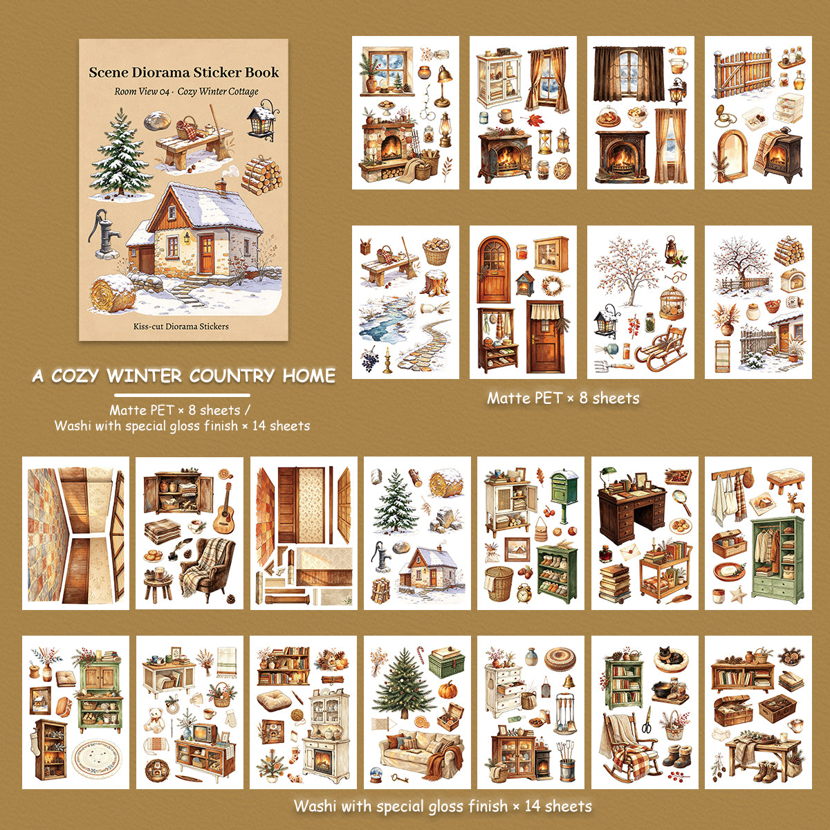 A Cozy Winter Country Home Sticker Book