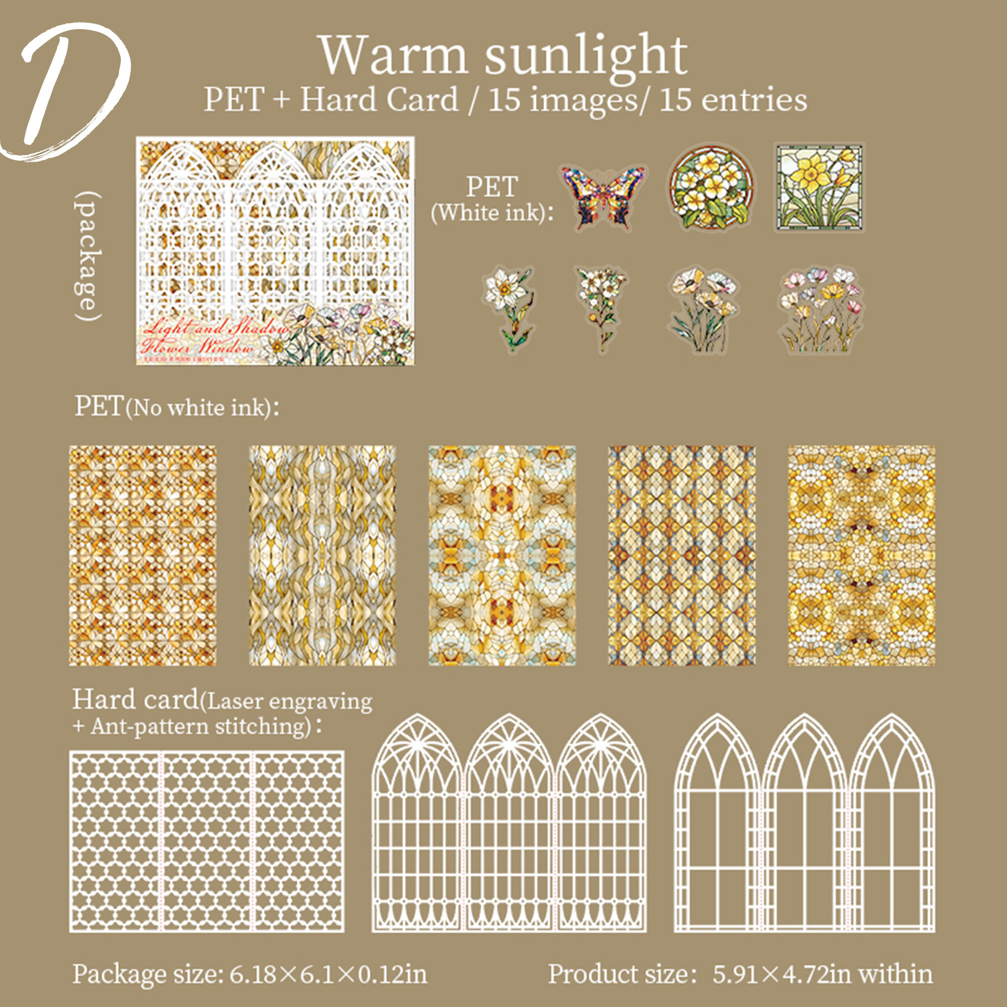 Light & Shadow Stained Glass Scrapbooking Paper