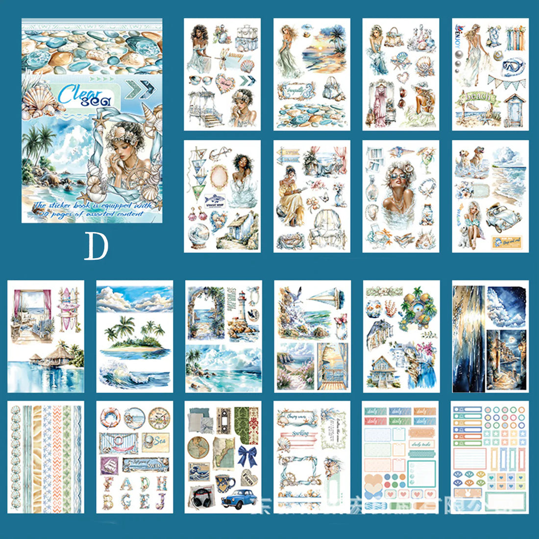 Vintage Sticker Book Vol.18 - Clear Sea