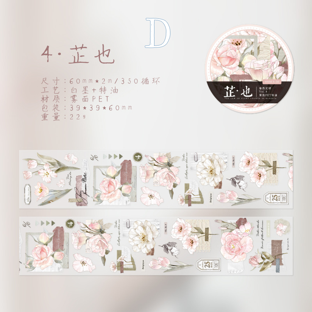 Retro Floral Matte PET Tape