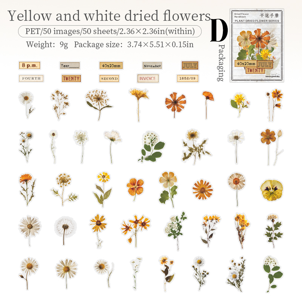 Dried Flower Handbook PET Sticker